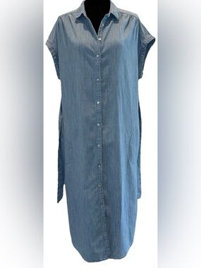 Old Navy Women's 100% Cotton Light Blue Denim Maternity Dress, Size Medium, NWT